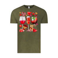 Vintage Olive valentines day wine glasses Vintage Tee - NancyCooperArtShop