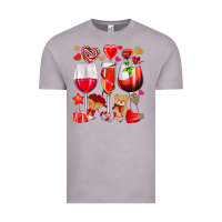 Vintage Zinc valentines day wine glasses Vintage Tee - NancyCooperArtShop