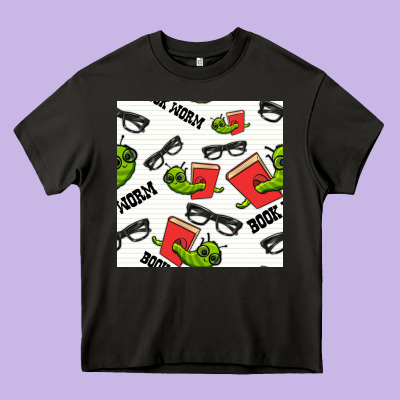 Bookworm Seamless Pattern Heavy Core Tee Designed By Bundleandbundleshop