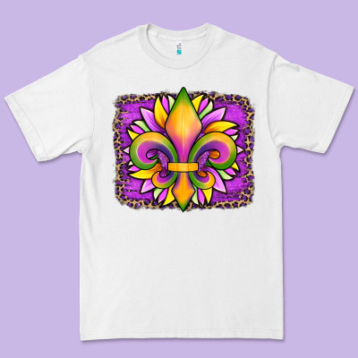 Mardi Gras Fleur De Lis Sunflower Leopard Premium Tee Designed By Artiststas
