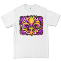 White mardi gras fleur de lis sunflower leopard Premium Tee - Artiststas