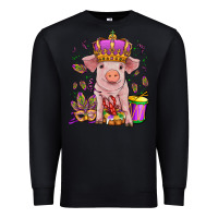 Black mardi gras pig Premium Sweatshirt - OliviaCreatesArt