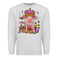 Dove Grey mardi gras pig Premium Sweatshirt - OliviaCreatesArt