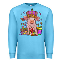 Ocean Blue mardi gras pig Premium Sweatshirt - OliviaCreatesArt