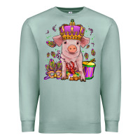 Seafoam mardi gras pig Premium Sweatshirt - OliviaCreatesArt