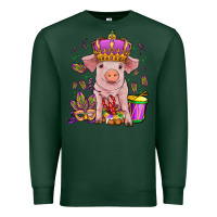 Sports Green mardi gras pig Premium Sweatshirt - OliviaCreatesArt