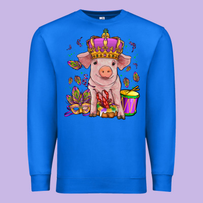 Mardi Gras Pig Premium Sweatshirt Designed By Oliviacreatesart