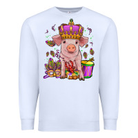White mardi gras pig Premium Sweatshirt - OliviaCreatesArt