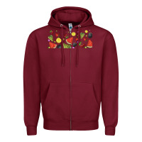 Burgundy summer fruits Zipper Hoodie - TumblerDesignByShophia