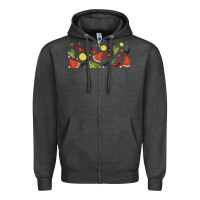 Charcoal Heather summer fruits Zipper Hoodie - TumblerDesignByShophia