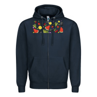 Navy summer fruits Zipper Hoodie - TumblerDesignByShophia