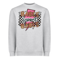 Heather Grey babes support babes Heavyweight Sweatshirt - Artiststas