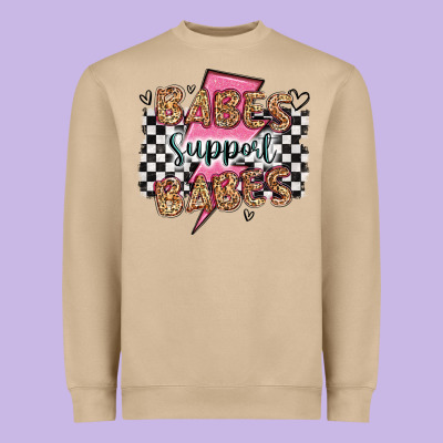 Babes Support Babes Heavyweight Sweatshirt Designed By Artiststas