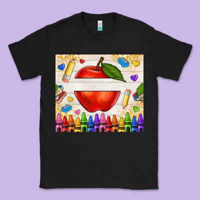 Custom Teacher Name Apple Classic Tee Designed By Nancycooperartshop