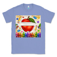 Colony Blue custom teacher name apple Classic Tee - NancyCooperArtShop