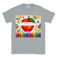 Heather Grey custom teacher name apple Classic Tee - NancyCooperArtShop