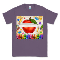 Lavender custom teacher name apple Classic Tee - NancyCooperArtShop