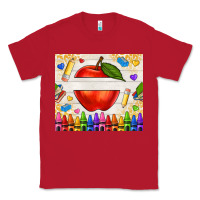 Red custom teacher name apple Classic Tee - NancyCooperArtShop