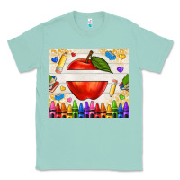 Seafoam custom teacher name apple Classic Tee - NancyCooperArtShop