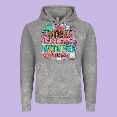 She Works Willingly With Her Hands Vintage Hoodie Designed By Nancycooperartshop