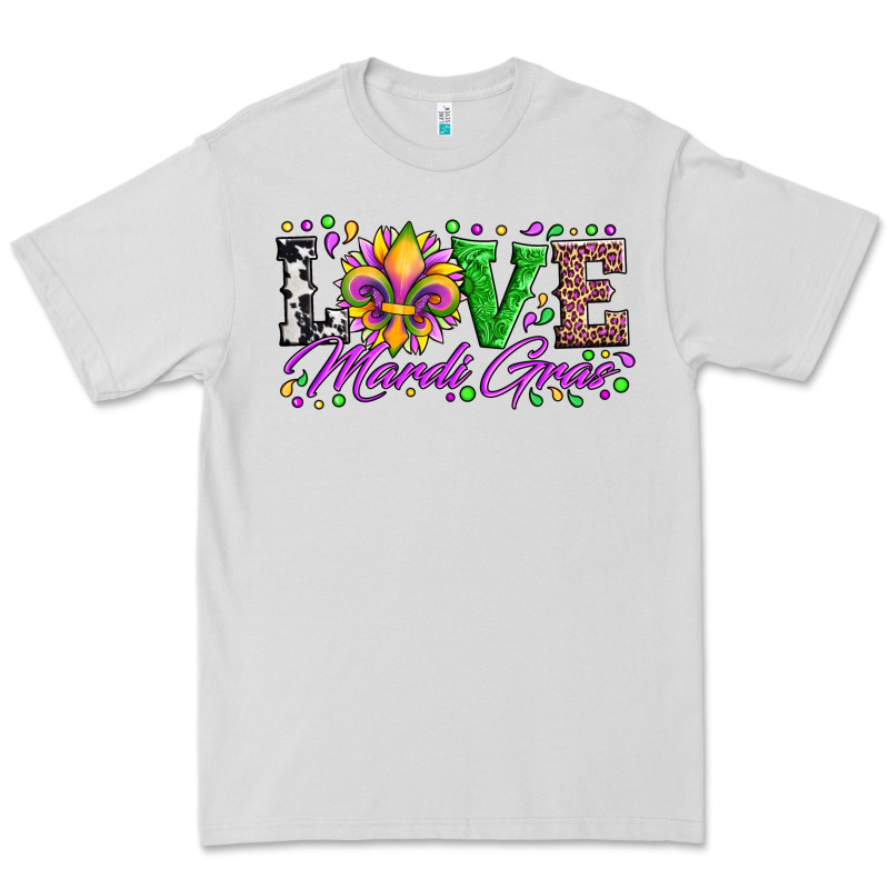 Love Mardi Gras Fleur De Lis Sunflower Leopard And Beads Premium Tee by Artiststas | Teevron