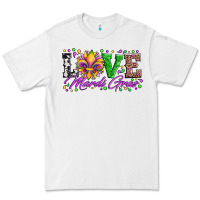 White love mardi gras fleur de lis sunflower leopard and beads Premium Tee - Artiststas