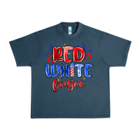 Midnight Navy red white boujee Urban Heavy Tee - MaliasSmallBusiness