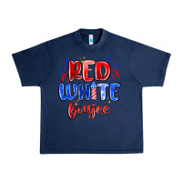 Navy red white boujee Urban Heavy Tee - MaliasSmallBusiness