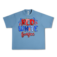 Pebble Blue red white boujee Urban Heavy Tee - MaliasSmallBusiness