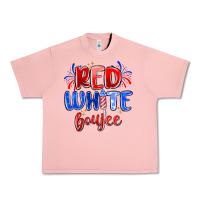 Salmon red white boujee Urban Heavy Tee - MaliasSmallBusiness