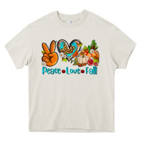 Cream peace love fall ado Heavy Core Tee - AdoDesignShop