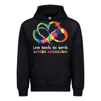 Black Love Needs No Words Heart Puzzle Autism Urban Hoodie - CowhideDigitalArt