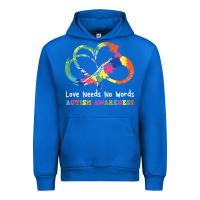 Cobalt Love Needs No Words Heart Puzzle Autism Urban Hoodie - CowhideDigitalArt
