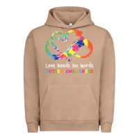 Pigment Burro Love Needs No Words Heart Puzzle Autism Urban Hoodie - CowhideDigitalArt