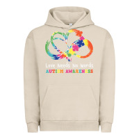 Pigment French Oak Love Needs No Words Heart Puzzle Autism Urban Hoodie - CowhideDigitalArt