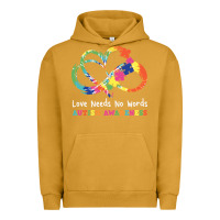 Pigment Peanut Butter Love Needs No Words Heart Puzzle Autism Urban Hoodie - CowhideDigitalArt