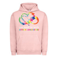 Pigment Salmon Love Needs No Words Heart Puzzle Autism Urban Hoodie - CowhideDigitalArt
