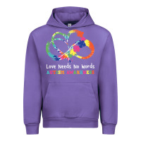 Tulip Love Needs No Words Heart Puzzle Autism Urban Hoodie - CowhideDigitalArt