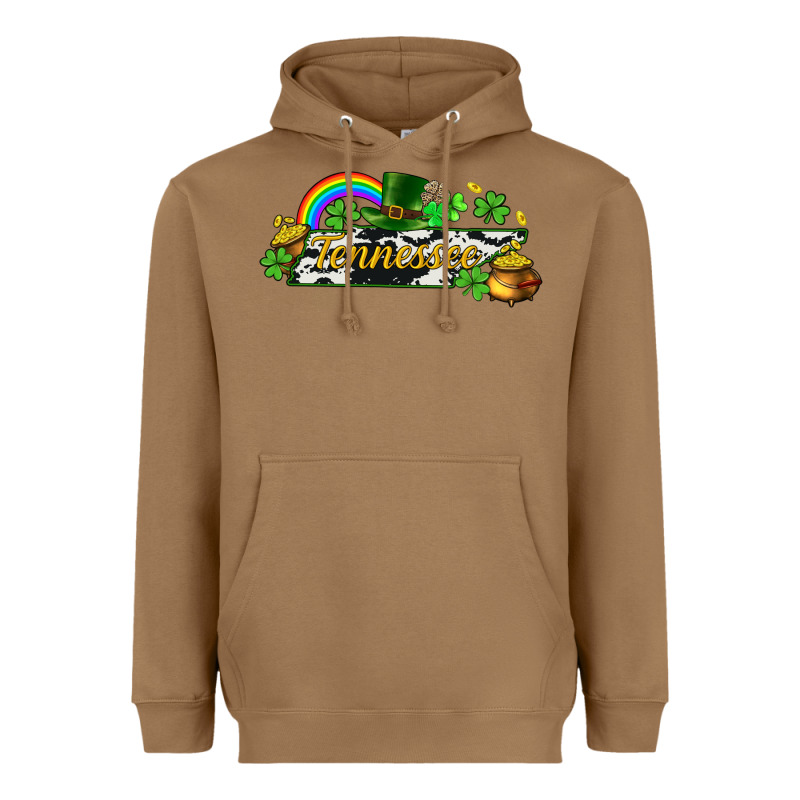 Tennessee Map St. Patrick's Heavyweight Hoodie by CowGirlArtShop | Teevron