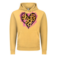 Vintage Mustard Leopard Pink Glitter Heart Vintage Hoodie - Jasminsmagicworld