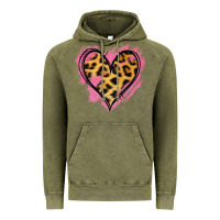 Vintage Olive Leopard Pink Glitter Heart Vintage Hoodie - Jasminsmagicworld