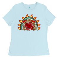 Baby Blue firefighter rainbow Ladies Tee - Artiststas