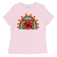 Bubblegum Pink firefighter rainbow Ladies Tee - Artiststas