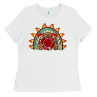 White firefighter rainbow Ladies Tee - Artiststas