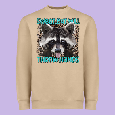 Sweet But Will Throw Hands Heavyweight Sweatshirt Designed By Artiststas