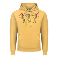Vintage Mustard dancing skeleton christmas Vintage Hoodie - MaliasSmallBusiness