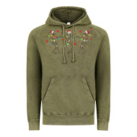 Vintage Olive dancing skeleton christmas Vintage Hoodie - MaliasSmallBusiness