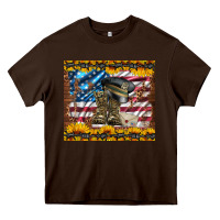 Chocolate Brown westerm usa army boots Heavy Core Tee - Artiststas