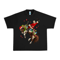 Black christmas cowboy santa Urban Heavy Tee - MaliasSmallBusiness