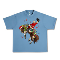 Pebble Blue christmas cowboy santa Urban Heavy Tee - MaliasSmallBusiness